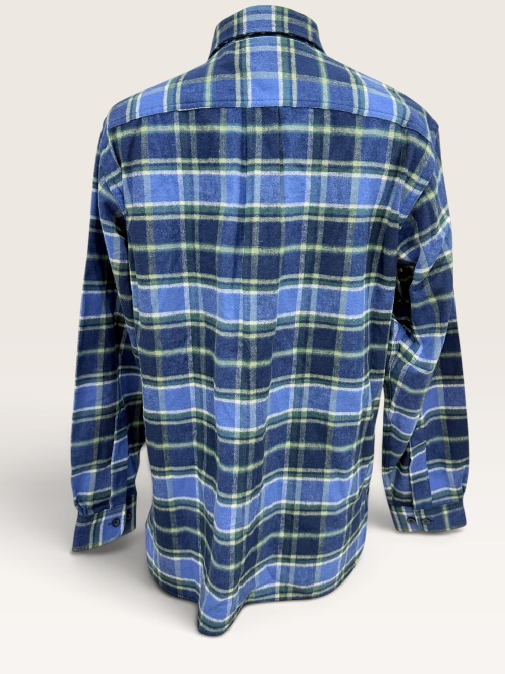 L.L.Bean Flannel Shirt Men's Chamois Traditional Fit Plaid Deep Blue NWT - Picture 7 of 13